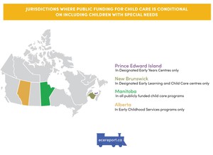 <p>Jurisdictions Where Public Funding for Child Care is Conditional on Including Children with Special Needs</p>